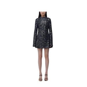 Vince Camuto Blue Sequin Mini Dress with Long Sleeves